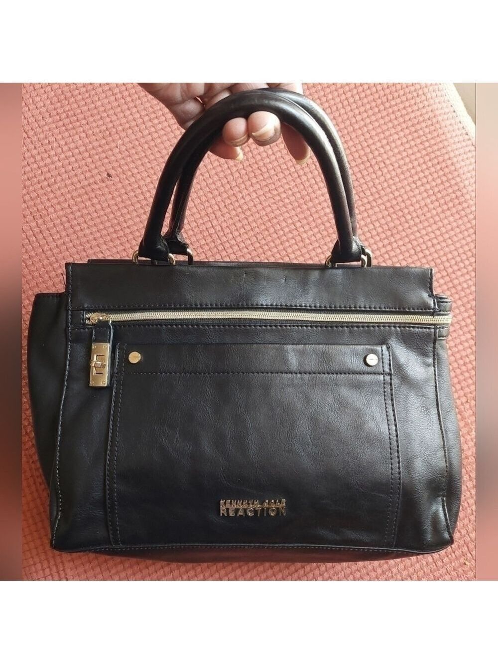 Kenneth Cole Reaction Black Synthetic Satchel Bag